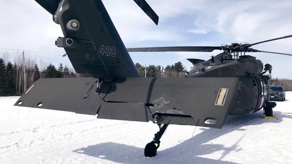 Black Hawk damaged after snowmobile crash