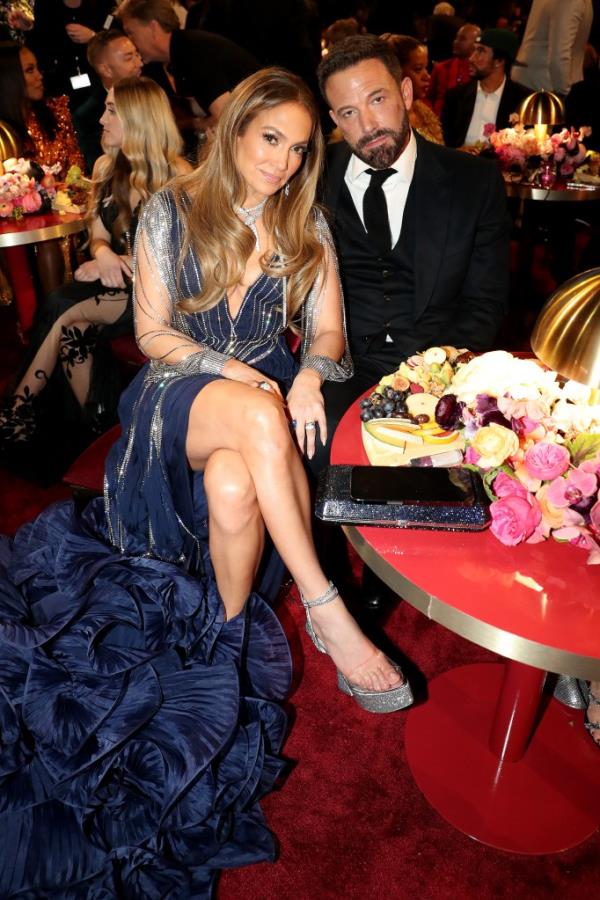 Jennifer Lopez and Ben Affleck at the 65th GRAMMY Awards on February 05, 2023.